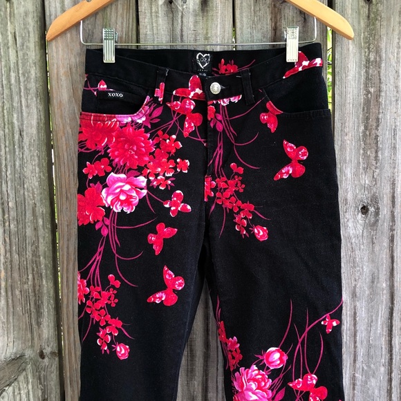 😍Vintage XOXO Floral Black Jeans😍 - Picture 3 of 8